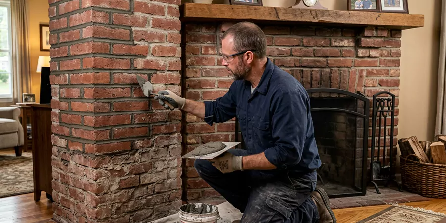 Repointing Brick Fireplace Woodbridge