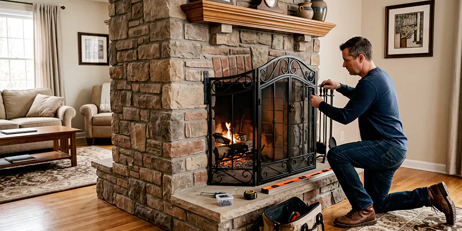 Custom and Decorative Fireplace Screen Installation Woodbridge