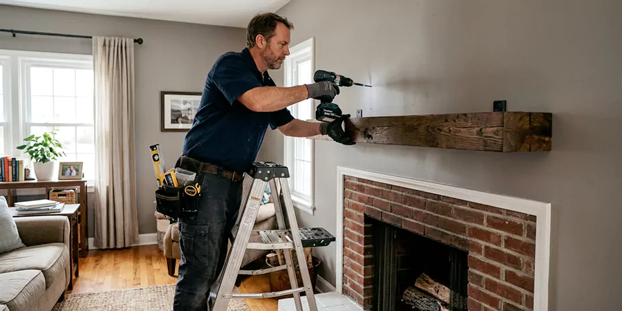 Floating Shelf Mantel Installation Woodbridge
