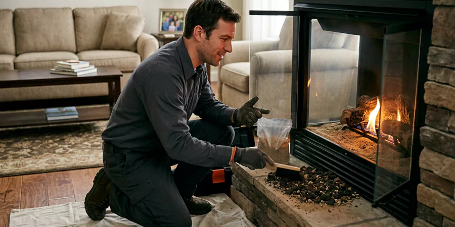 Sand and Embers for Gas Fireplace Woodbridge